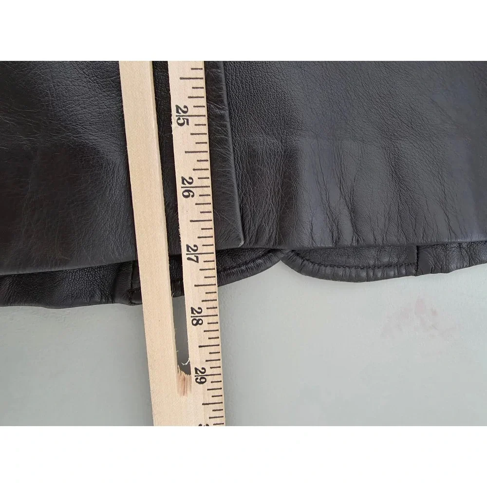 Old Navy Blazer Jacket Womens XL Dark Brown Leather Office Wear Y2K Mob Wife